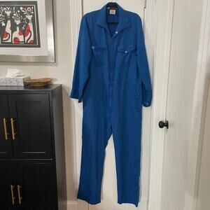 Nomex Workrite Uniform Royal Blue Lightweight Zip Up Coveralls Size 44L Oil Spot